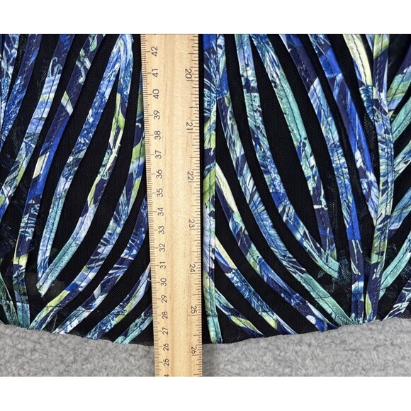 DRAPERS & DAMONS Stunning Blue & Black Zippered Blouse Jacket Size PXL - Picture 6 of 8